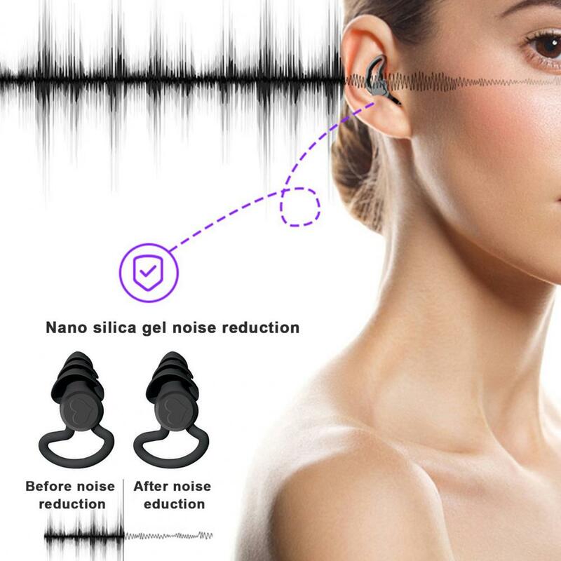 Practical Sleeping Earplugs Waterproof Hearing Protection Silica Gel Anti-snoring Sleeping Ear Plugs