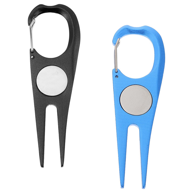 Divot-tenedor de golf profesional, herramienta de reparación, portátil, para entrenamiento de golf, 2 piezas