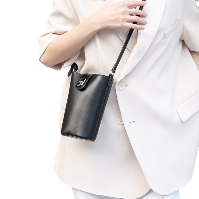 Новая кожаная сумка, модная нишевая сумка через плечо, трендовая женская летняя Вертикальная женская сумка