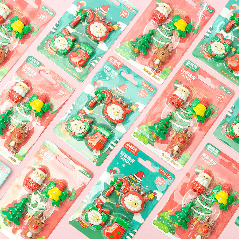 Christmas Mini Snowman Erasers Set for Kids, Papelaria Gift, Papelaria bonito, Goodie Bag Fill, 1Set