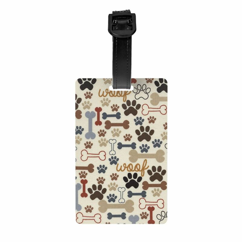 Personalizzato cani zampe e ossa stampa zampa etichetta per bagagli Cute Pet Animal Cartoon Footprint etichette per bagagli etichette per borse da viaggio valigia
