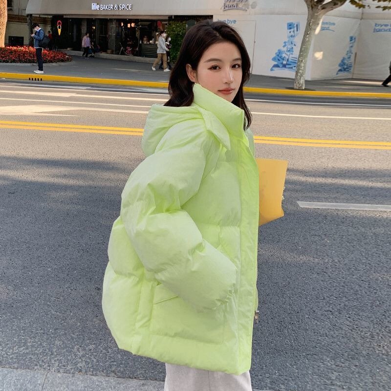 2023 New Women Down Cotton coat Winter Jacket Female Mid length version Parkas loose thick Outwear hooded Versatile Overcoat