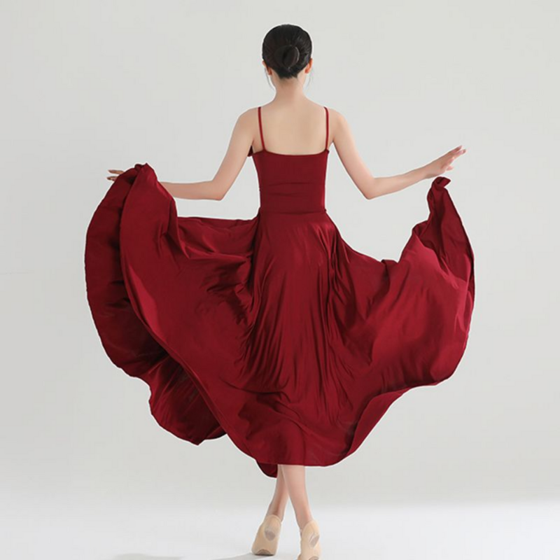 Traje moderno de dança feminina, roupa clássica para performance, balanço grande, elegante vestido de baile, alta qualidade