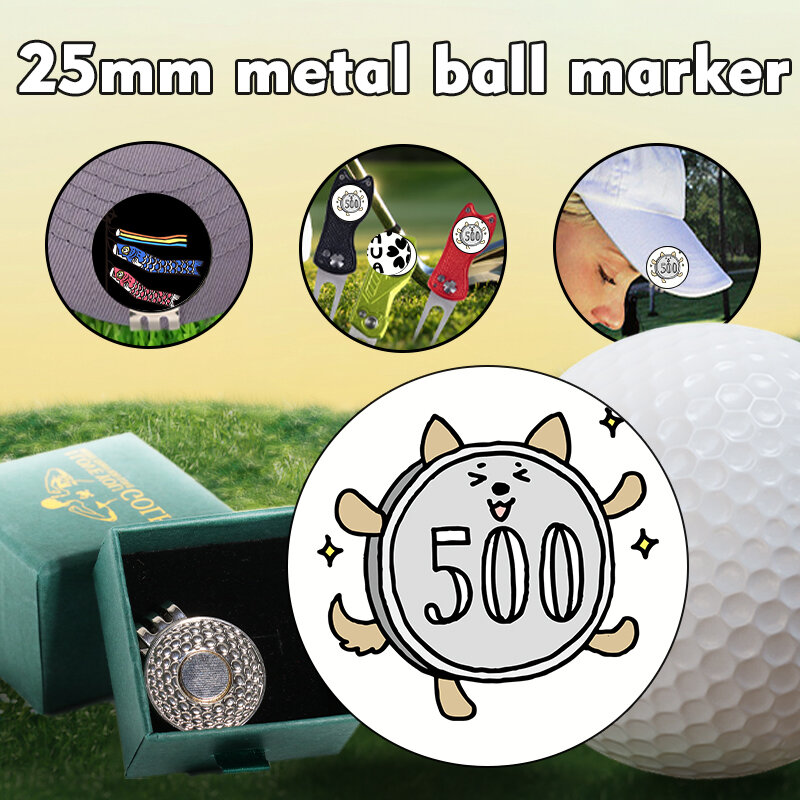 Clubes de golfe com grampos magnéticos do chapéu, acessórios e equipamento do golfe, marcadores customizáveis da bola, decorações bonitos e divertidas