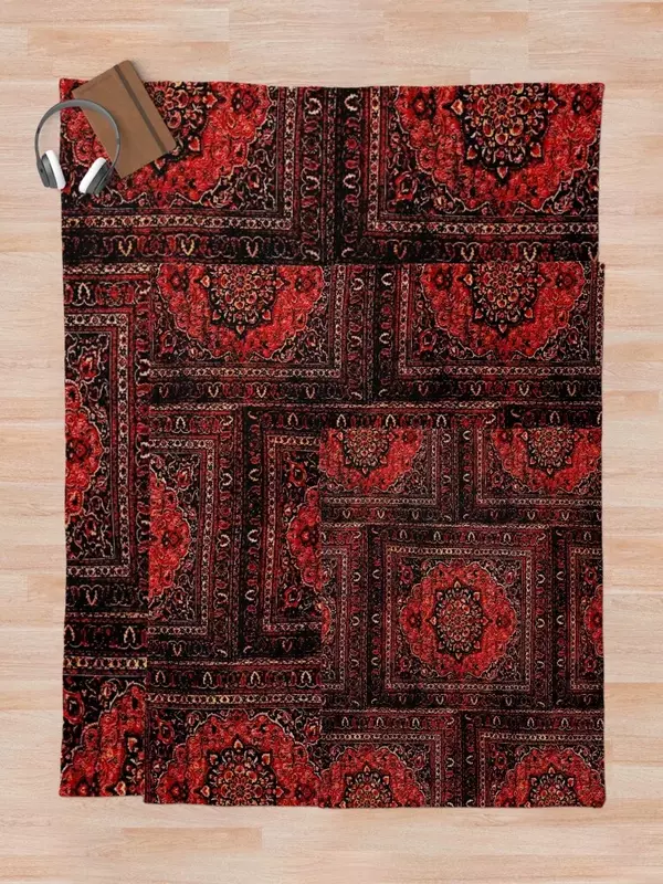 Persian carpet look in rose Throw Blanket Weighted Luxury St Blankets