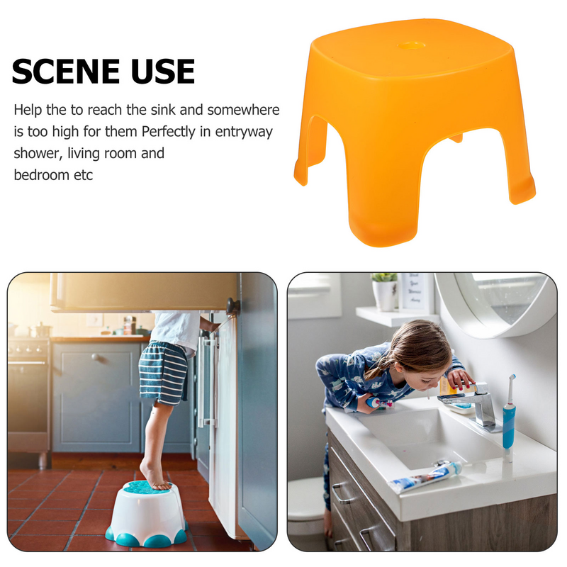 Taburete de plástico portátil para baño, taburete de pie para cuarto de baño, asistencia antideslizante, plegable para niños pequeños