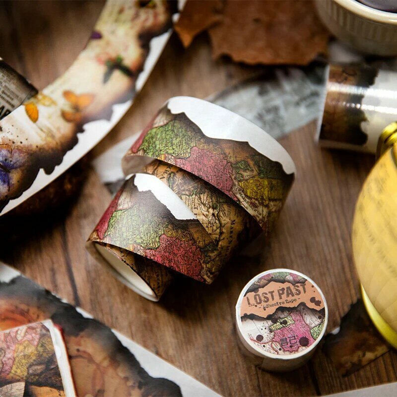 Yoofun Vintage Burned Border Washi Tape, fita adesiva ardente para Scrapbooking Jornal, Quadro para cartão Letter, DIY, original, 3.5x200cm