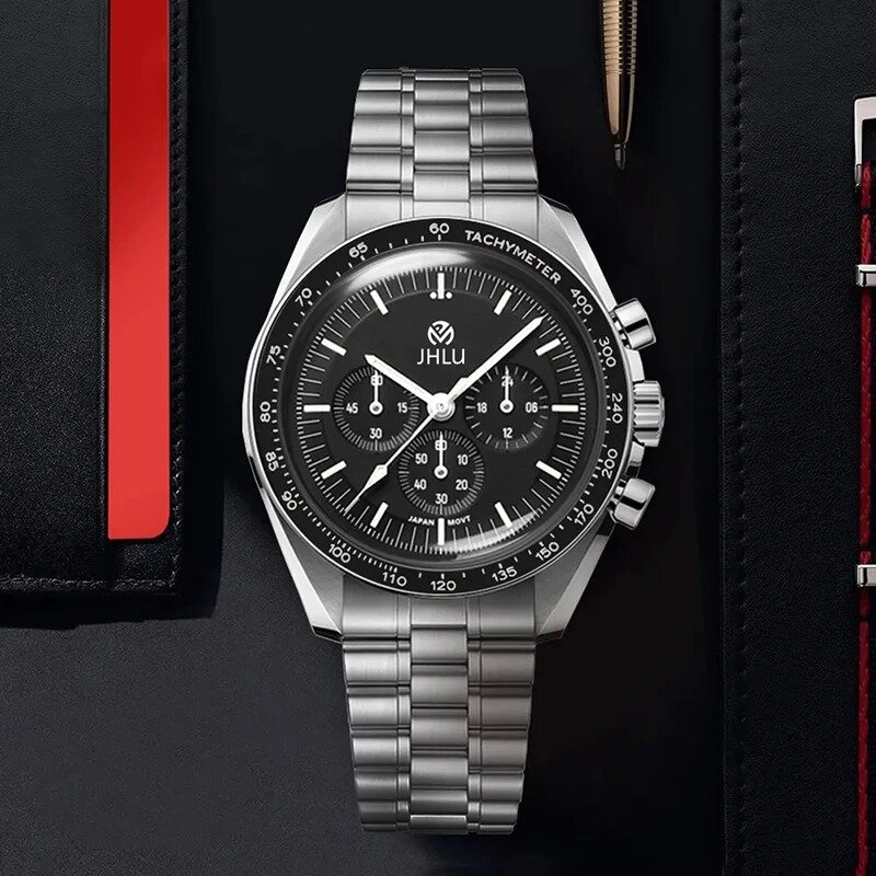 Original Jhlu Top Marke Männer Uhren Luxus automatische Quarz Chronograph wasserdicht Sport Edelstahl Uhr Relogio Uhr Männer
