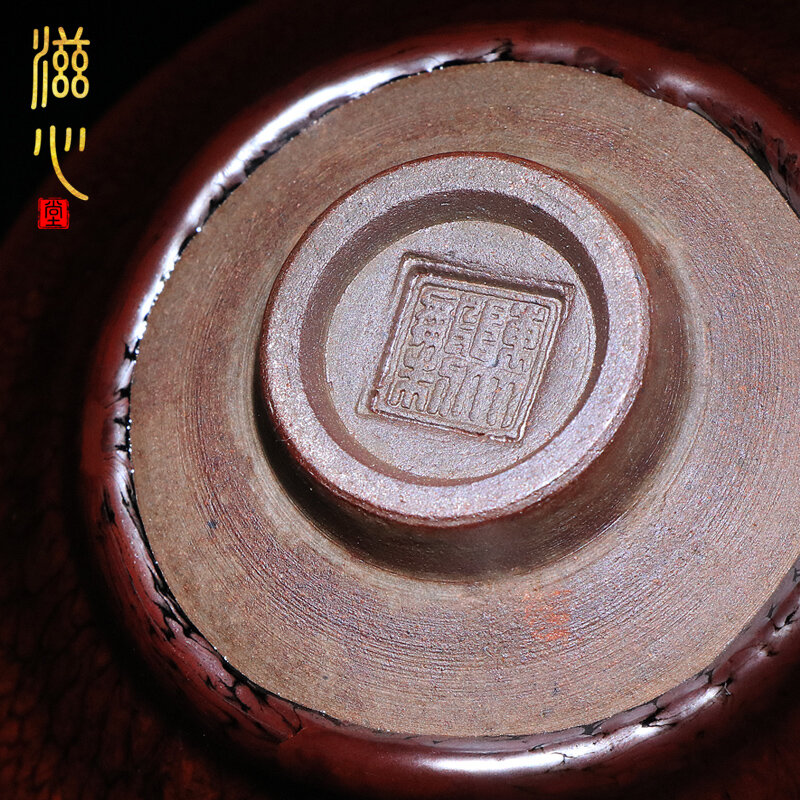 Zixin hall chen dapeng jianzhan全国純粋な手作りのティーマスターカップ、赤いオウムのステップアイカップ