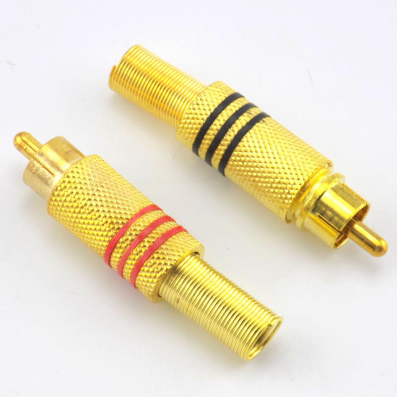 Ouro RCA Male Connector for Audio Locking Cable, Plug Adapter for Video IP Camera, CCTV Security System, Surveillance