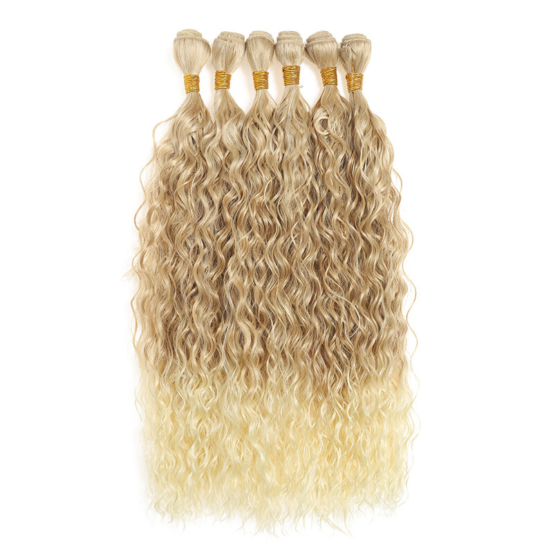 Fasci sintetici estensioni dei capelli ricci 6 fasci di capelli 22/26/30 pollici 300 grammi per le donne capelli a trama lunga capelli resistenti al calore