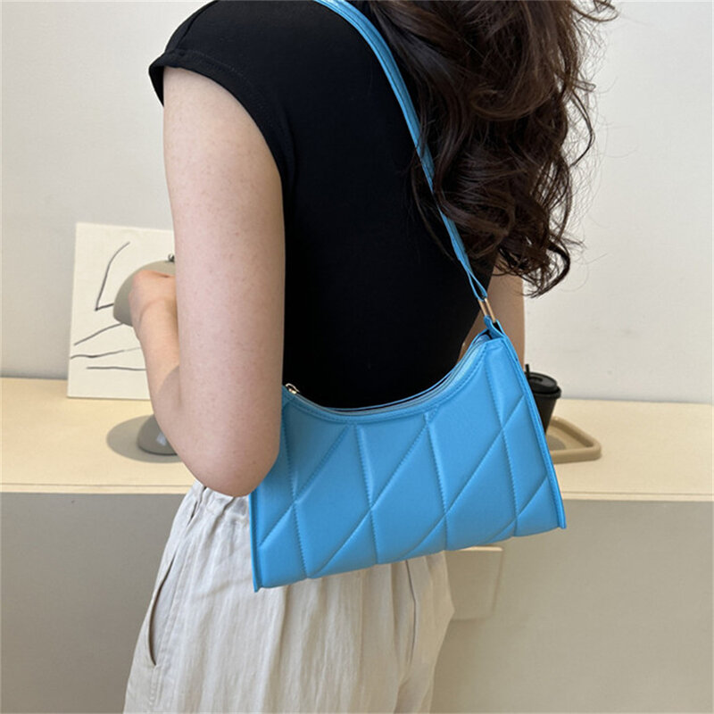 Black PU Leather Shoulder Bag Retro Solid Color Casual Female Hobos Handbags Women's Fashion Handbags Shopper Clutch Purse