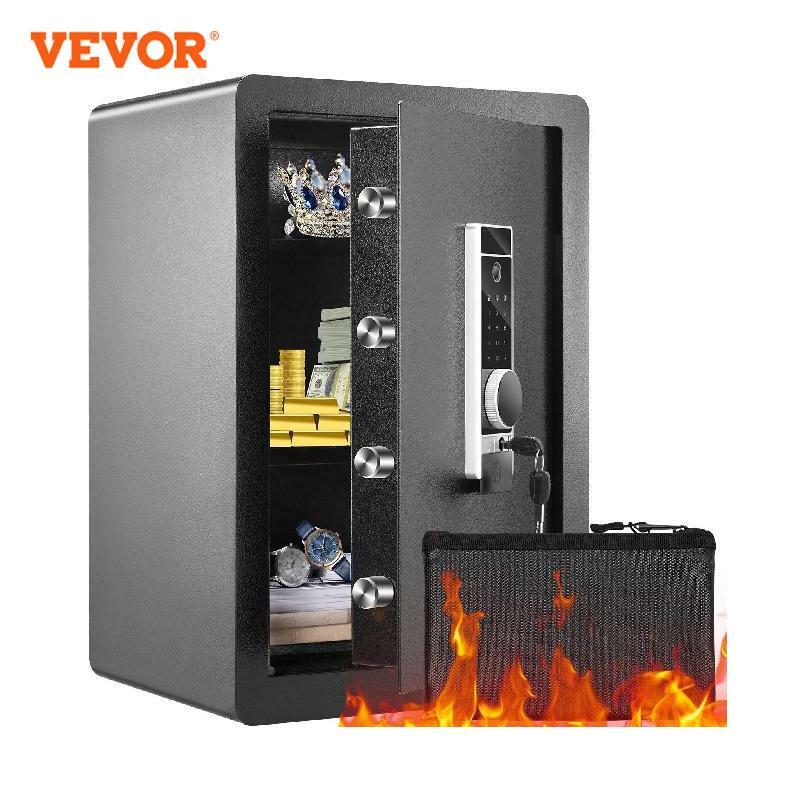VEVOR الكهربائية آمنة 2.2/1.8 قدم مكعب بصمة و خزانة الأمن الرقمية آمنة ث/حريق واقية حقيبة ل وثائق المجوهرات النقدية