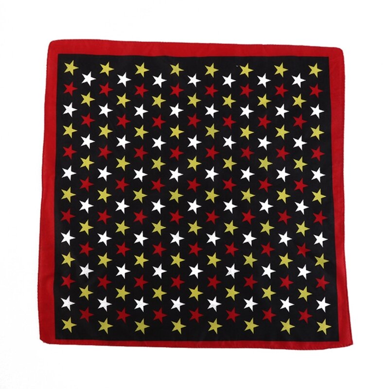 Bandana imprimé à rayures étoiles, écharpe carrée, bandeau Sport en coton avec poche