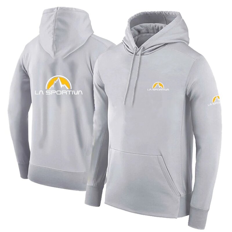 2024 Spring Autumn Men's La Sportiva Logo Printing Fashion Long-Sleeved Loose Solid Color Classic Sports Hooded Pullover Hoodies