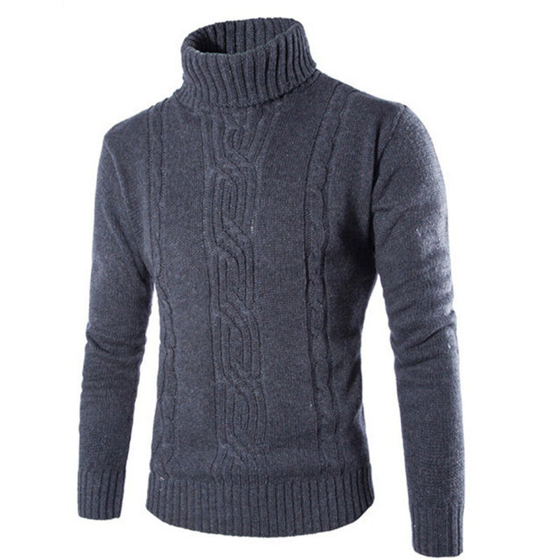 Comfy Fashion men's Hot Daily Holiday Vacation Sweater Knit Top Turtleneck Men Slight Stretch Solid Color Sweaters Male Clothing
