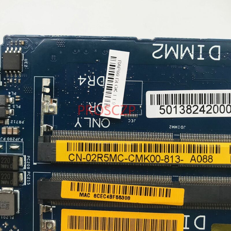 CN-02R5MC płyta główna 2 r5mc 2 r5mc dla DELL 13 R3 płyta główna LA-D581P laptopa W/SR32S I5-7300HQ procesoru N17P-G1-B-KC-A1 100% testowanie pomyślne