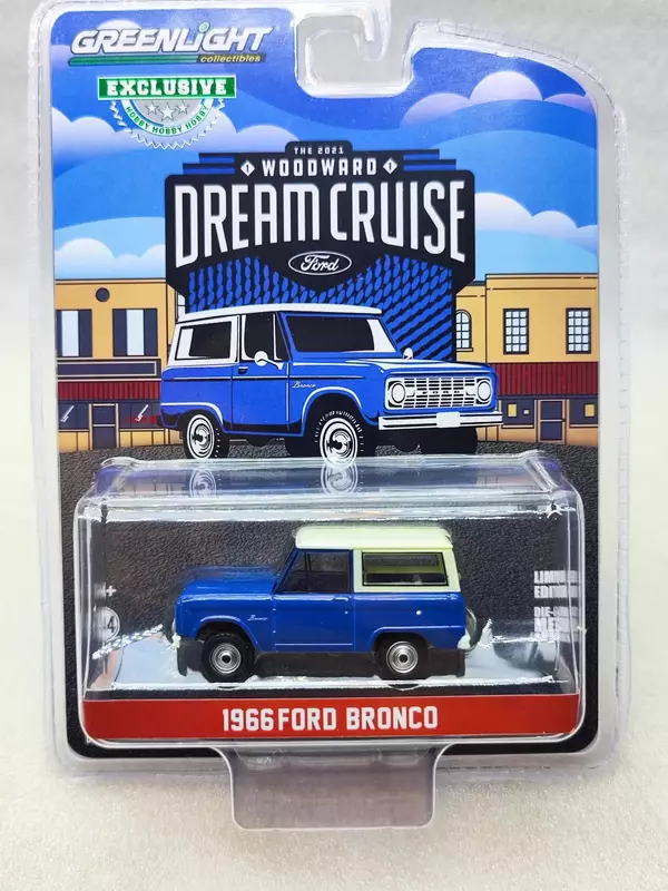 1:64 1966 Ford Bronco De 26th Woodward Dream Tour Speciale Veilingauto Diecast Metalen Legering Model Auto Speelgoed Voor Cadeau W1337