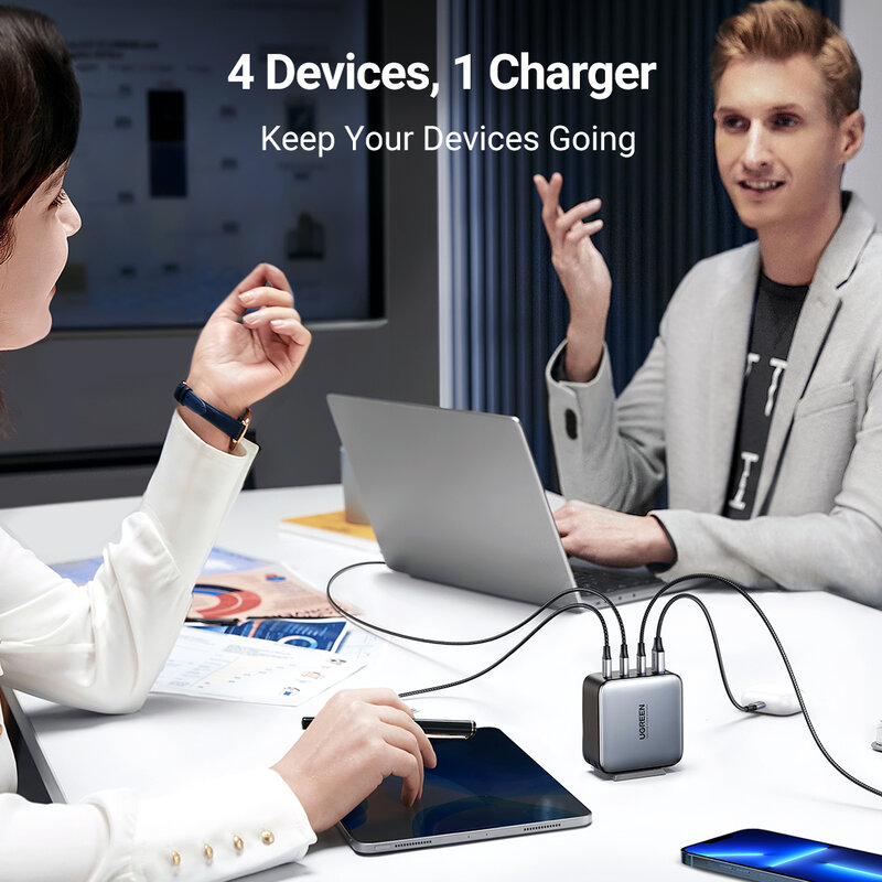 UGREEN US Plug GaN 100W 65W Fast Charger สำหรับแท็บเล็ต Macbook Fast Charging สำหรับ iPhone Xiaomi USB Type C PD ชาร์จสำหรับ iPhone 13