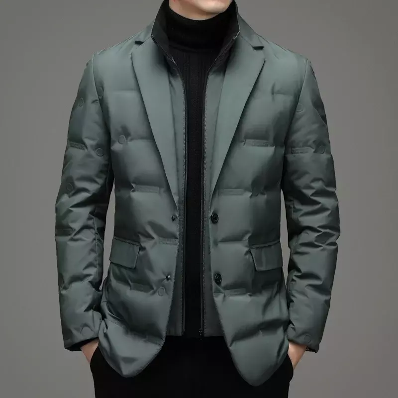 เกรด Top Man แจ็คเก็ต2023มาใหม่ล่าสุดนักธุรกิจผู้ชายสบายๆคลาสสิกชุดสูท90% Gery เป็ดลงเสื้อ Keep Warm Parkas