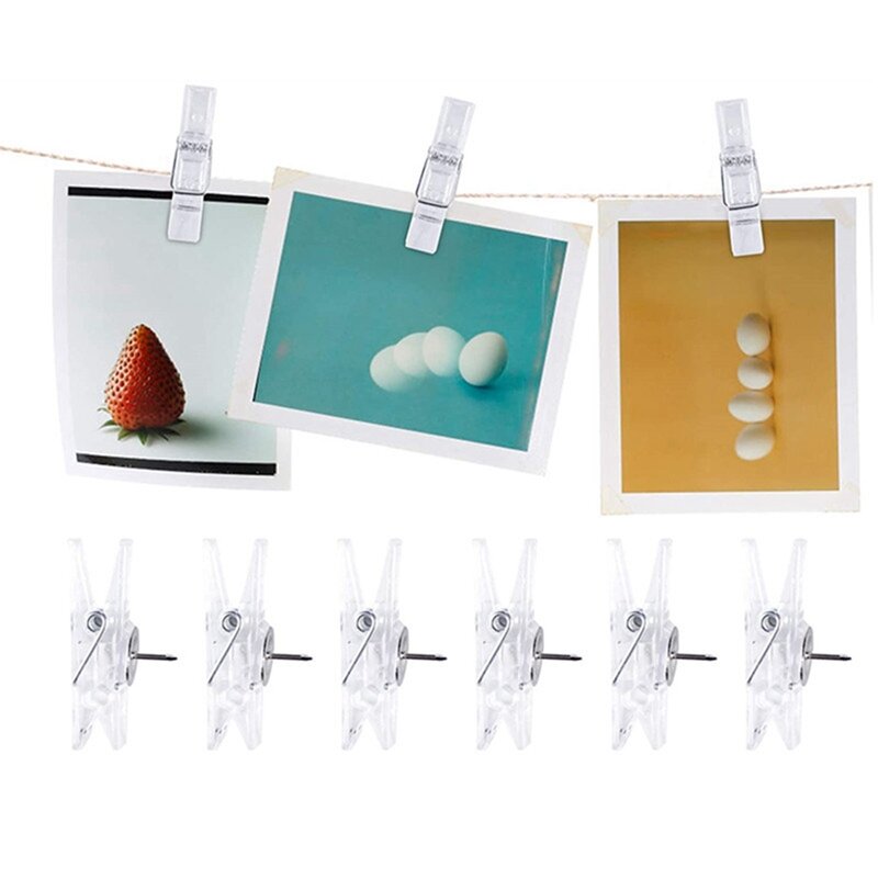 Pins de plástico para Tachas de Cortiça, Mini Photo Clips, Pins Decorativos, Thumbtack Paper Clips, Pushpins