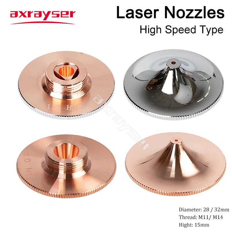 Tipo de alta velocidade d32 m14/d28 m11 dos bocais do laser de raytools para a cabeça de precitec wsx hans hsg parte a máquina de corte da fibra consumível