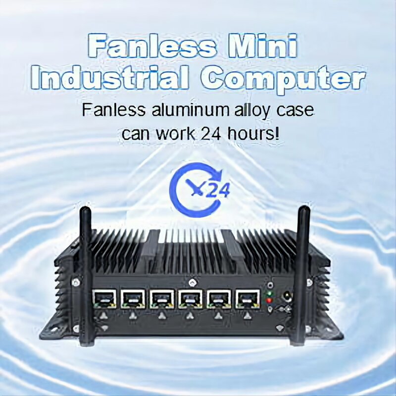 Fanless 10th Gen Intel i7 10510U 6 Lan Mini PC DDR4 Industrial Dual Cores Stock Mini PC