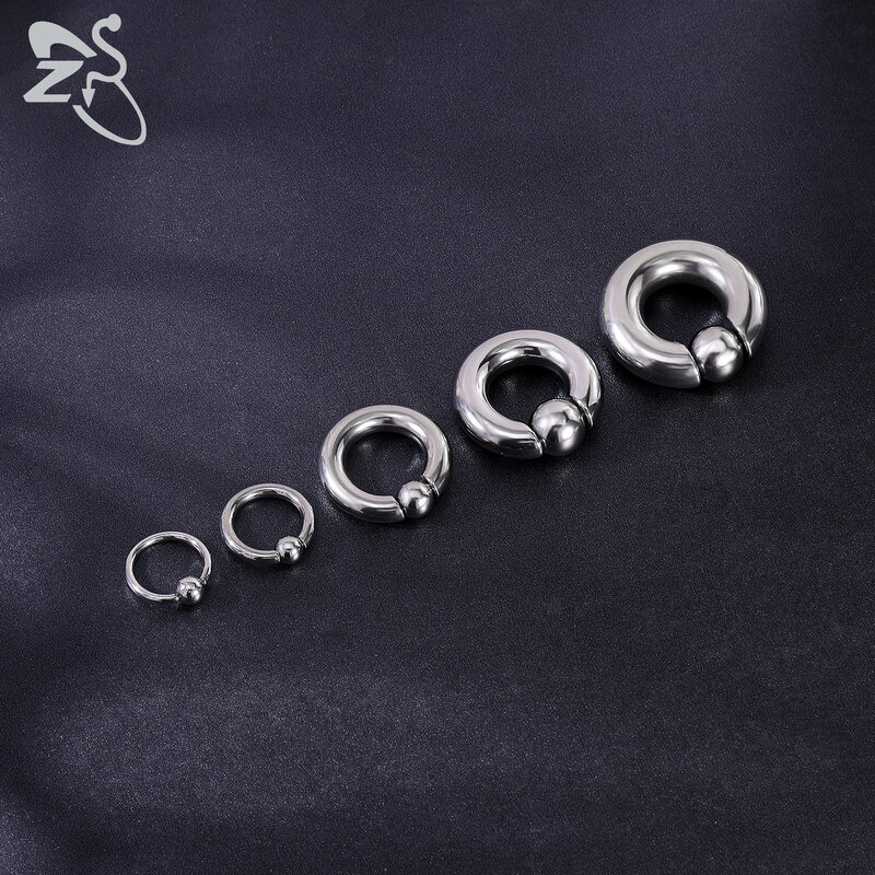 ZS 1 шт. 2/4/6/8G кольцо в форме подковы из нержавеющей стали для носа с внутренней резьбой Большой Калибр для пирсинга носа Эспандер для ушей перегородка пирсинг
