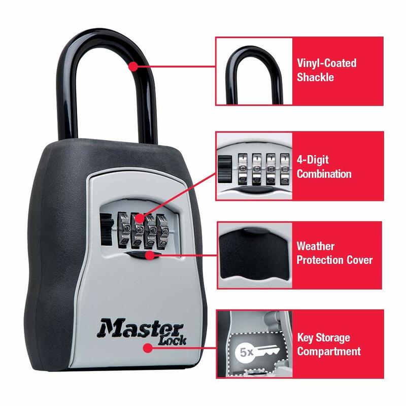 Master Lock Key Lock Box 5400d Outdoor Lock Box Voor Huissleutels Organizer Boxen Veilig Met Cijferslot 5-8 Sleutels Capaciteit