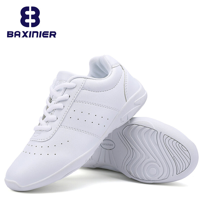 BAXINIER-Zapatillas ligeras de animadora para niñas, zapatos blancos para entrenamiento, baile, tenis, competición juvenil
