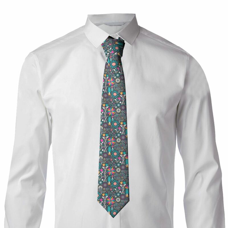 Corbata de flores y tallos para hombre, corbatas personalizadas para profesores de ciencias y química, a la moda