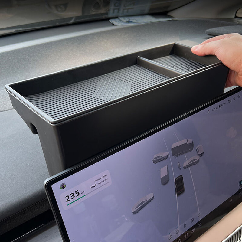 Untuk Xpeng X9 layar kotak penyimpanan belakang instrumen kotak penyimpanan Panel kotak penyimpanan Interior dimodifikasi kontrol pusat Aksesori khusus