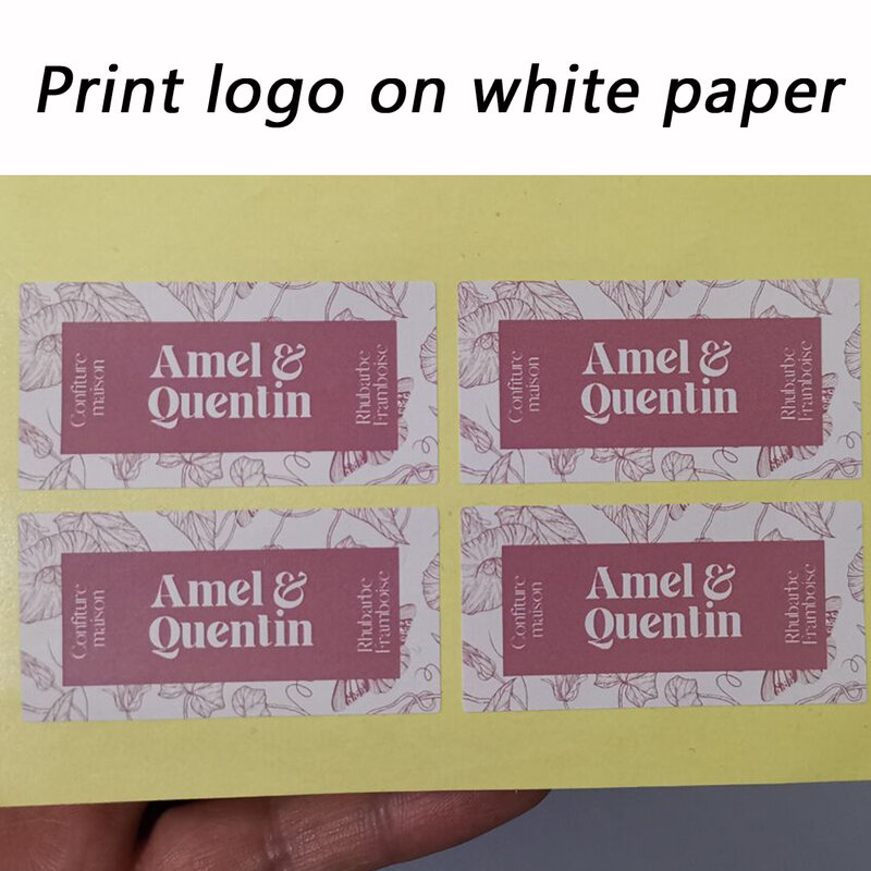 100 pezzi adesivi con LOGO personalizzato etichetta bianca/adesivo per imballaggio di nozze design Kraft baking your own name, etichette di ringraziamento