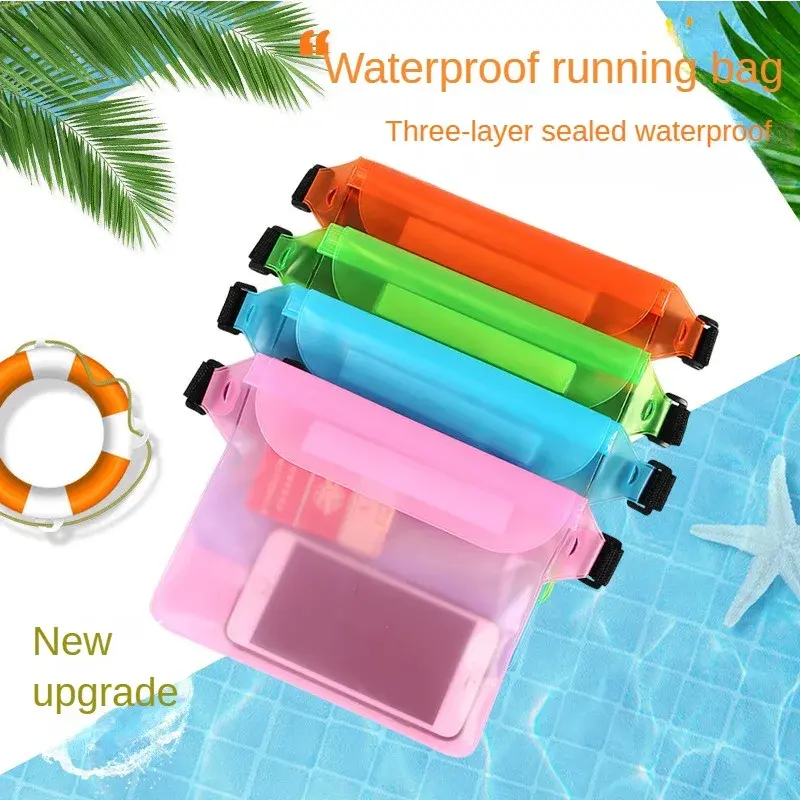 Neue wasserdichte transparente Hüft tasche versiegelte Handy hüllen Strand tauchen Schwimmen Outdoor Sport Gürtel taschen für Männer Umhängetaschen