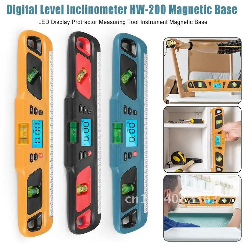 Level Digital Inclinometer HW-200 Electronic LED Display Protractor Measuring Tool Instrument Magnetic Base Digital