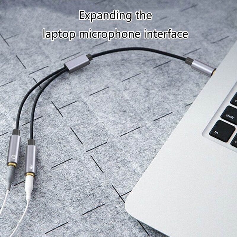 ヘッドセット マイク スプリッター アダプター 3.5mm/USB ヘッドフォン & マイク アダプター ケーブル