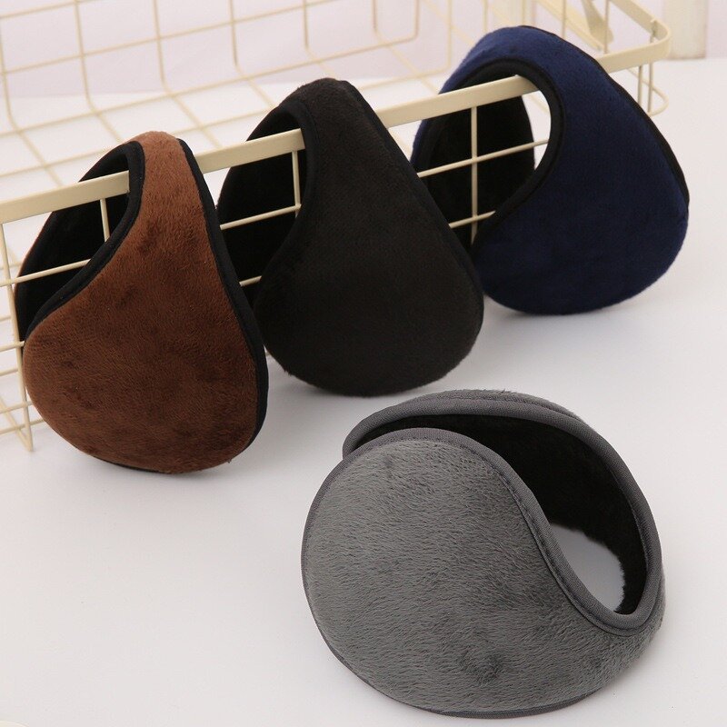 Soft Plush Ear Warmer for Men Winter Warm Fur Earmuffs Fashion Solid Color Earflap Outdoor Cold Protection Ear-Muffs Ear Cover