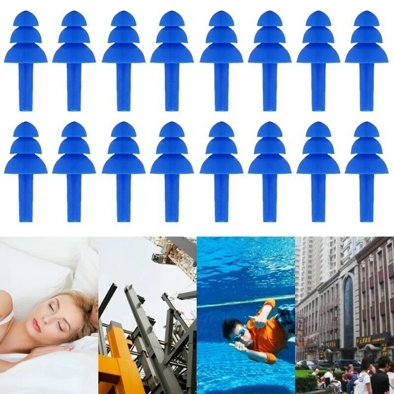 Soft Silicone Earplugs Waterproof Swimming Ear Plugs Reusable Noise Reduction Sleeping Ear Plugs Hearing Protector with Box