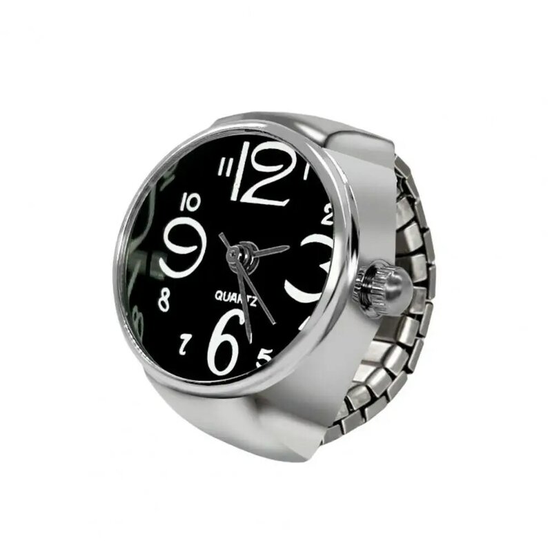 Finger Watch for Men Mini Adjustable Elastic Strap Quartz Movement Jewelry Clock Wristwatch Women Finger Watch