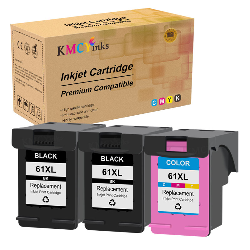 KMCYinks-Cartouche d'encre 61 pour imprimante, compatible avec HP Également XL, CH563WN, CH564W, Deskjet 1056, 1000, J110a, 1010, 1510, 2050, J510a, 61 XL