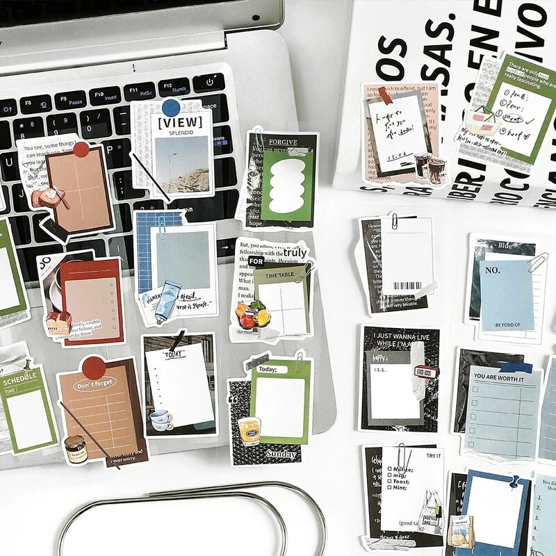 창의적인 심플한 소재 패키지, 메시지 종이 메모 패드, 산 및 바다 시리즈, 8 팩/로트
