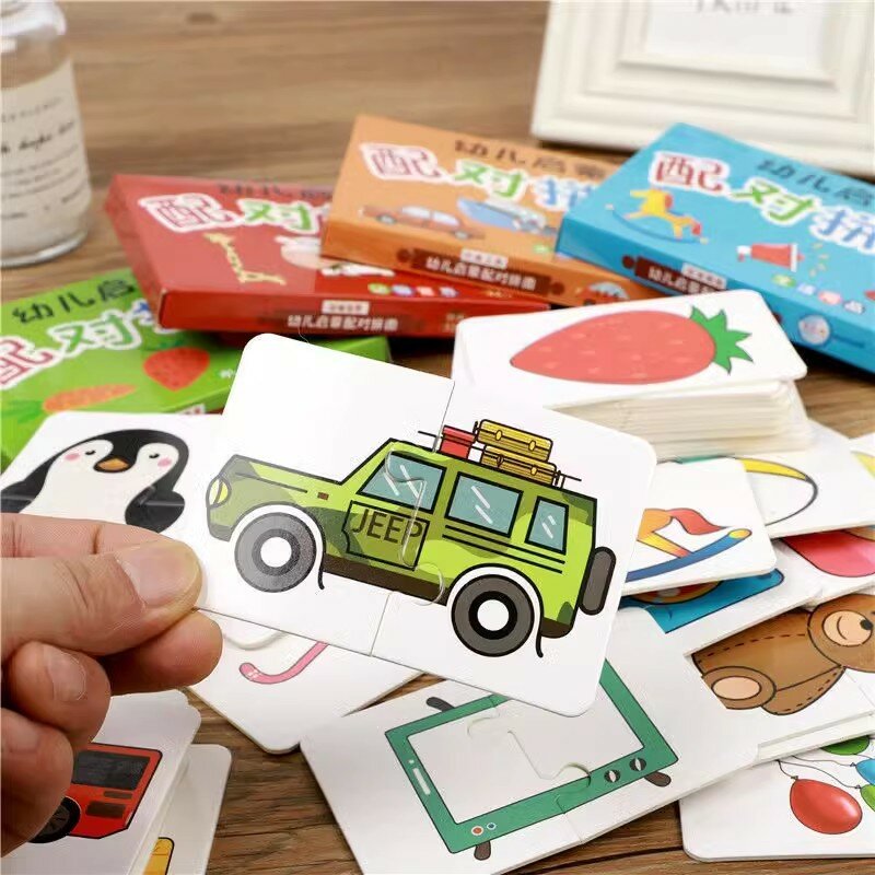 Puzzle z motywem zwierzęcym dla dzieci dla małych dzieci 1 2 3 lata chłopcy dziewczyny uczące się zwierząt karty pamięci pasujące do gry edukacyjne zabawki dla dzieci