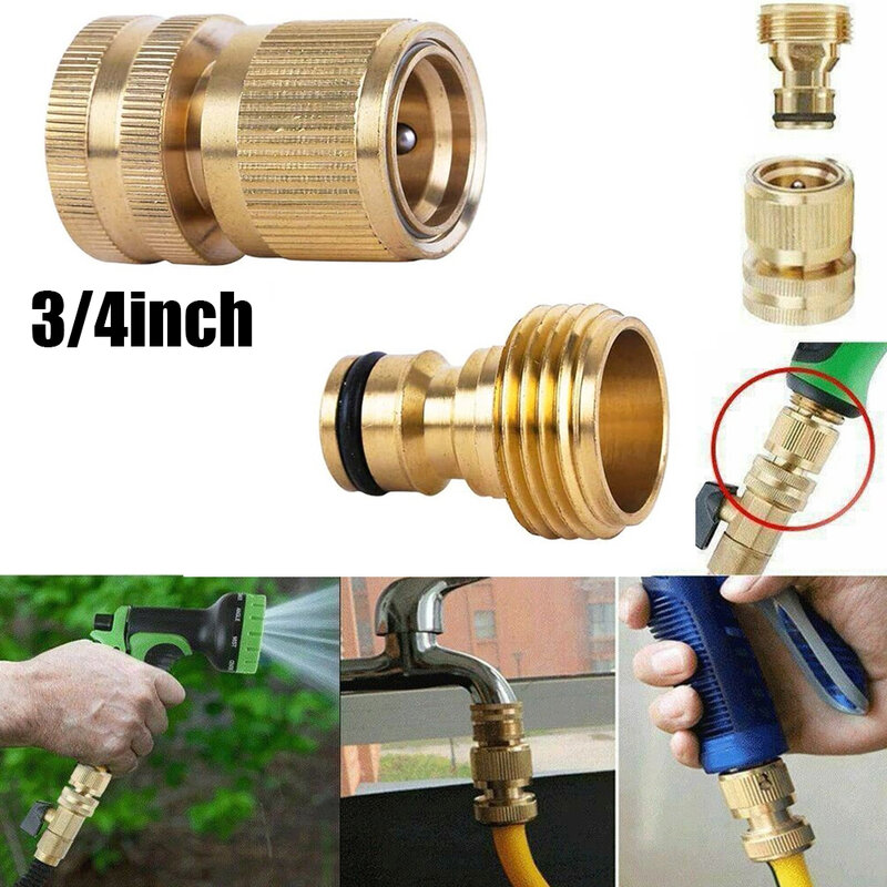 Garden Accessories Quick Connector Garden Yard Brass For 3/4 Inch Water Hose Garden Hoses Male & Female Quick Connector