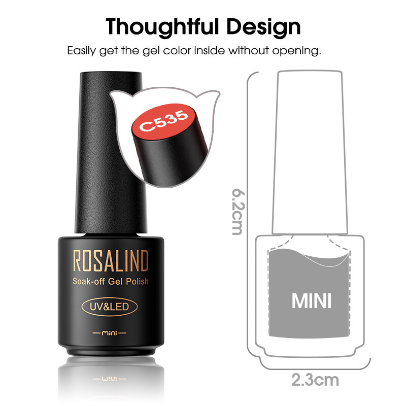 ROSALIND, Желтая серия, лак для ногтей со стандартным лаком, УФ-лак, гибридное полуперманентное базовое верхнее покрытие, дизайн ногтей