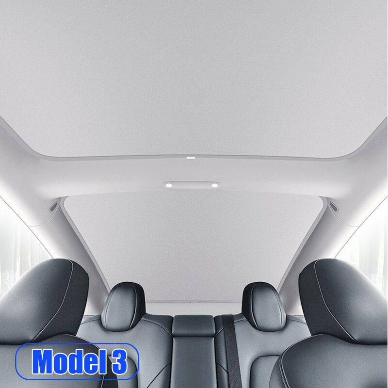 For Tesla Model 3 Y 2021-2024 New Upgrade Ice Cloth Buckle Sun Shades Glass Roof Sunshade Front Rear Sunroof Skylight
