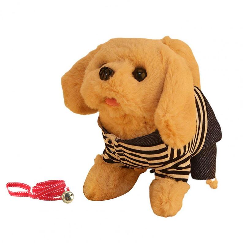 Pet Toy Battery Operated Interactive Plush Toy Puppy Walking Barking Tail Wagging Gift for Kids Toddlers Electronic Dog Toy