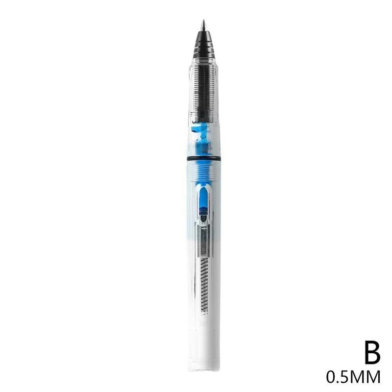 Pena tinta Piston tipe pena Gel transparan putih siswa pulpen Gel peluru alat tulis sekolah 0.5/0.38mm kaligrafi H J5B0