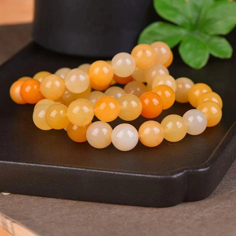 Gobi-brazalete de piedra Natural de Jade para mujer, pulsera elástica, accesorios de piedras preciosas, dijes finos, joyería