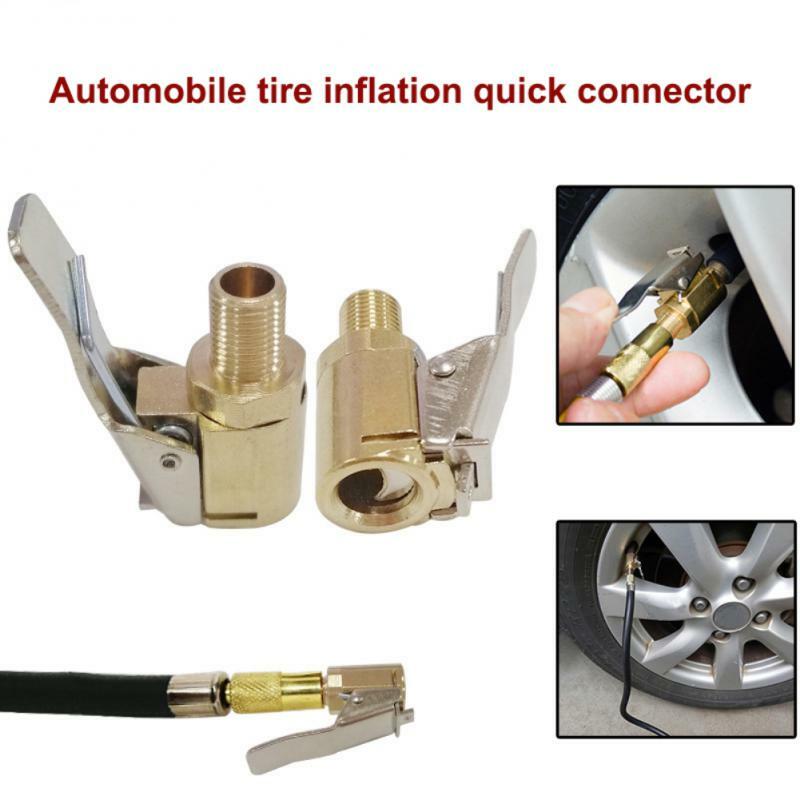 Car Tire Inflator Valve Connector Copper Tire Inflation Chuck 8mm Tyre Wheel  Valve  Tire Pressure Gauge Filling Nozzle