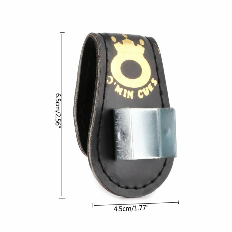 Soporte para tiza billar 652F, soporte para tiza taco billar cuero PU, soporte magnético para tiza con Clip para